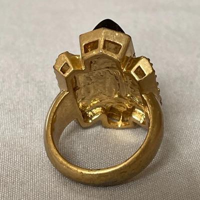 Lia Sophia Amber and Gold Tone Ring