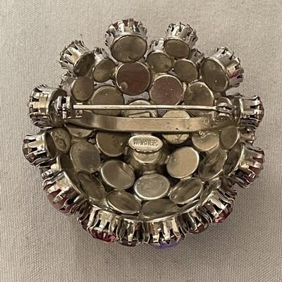 1960s Pink Warner Domed Brooch