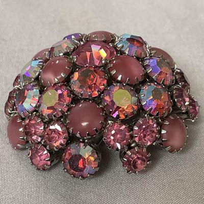 1960s Pink Warner Domed Brooch
