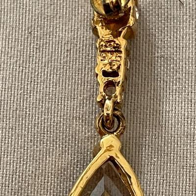 925 Gold Covered Silver Dangle Earrings