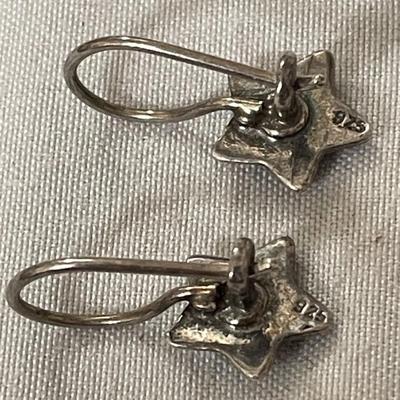 925 Silver and Abalone Shell Star Earrings