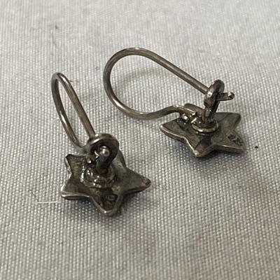 925 Silver and Abalone Shell Star Earrings