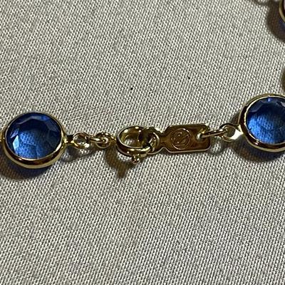 Blue Swarovski Beveled Earrings and Bracelet