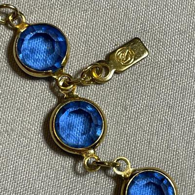 Blue Swarovski Beveled Earrings and Necklace