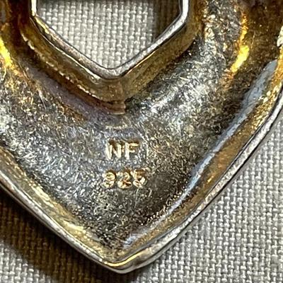 NF 925 Silver Hammered Heart Pendant