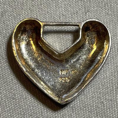 NF 925 Silver Hammered Heart Pendant