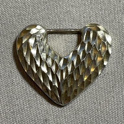 NF 925 Silver Hammered Heart Pendant