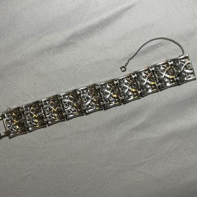 Vintage Panel Rhinestone Bracelet