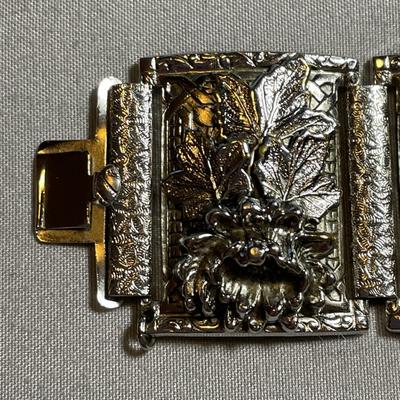 Floral Relief Panel Bracelet
