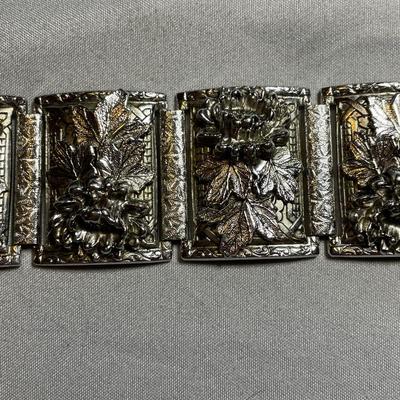 Floral Relief Panel Bracelet