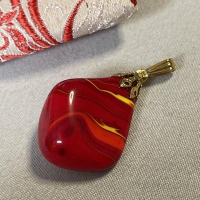 Red, Yellow, Orange Glass Pendant
