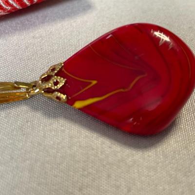 Red, Yellow, Orange Glass Pendant