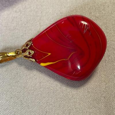 Red, Yellow, Orange Glass Pendant