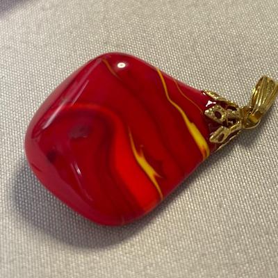 Red, Yellow, Orange Glass Pendant