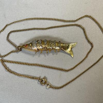 Vintage Articulated Fish Pendant Hong Kong