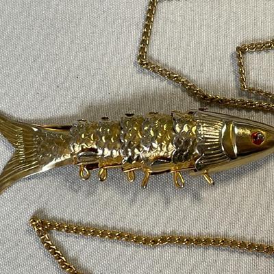 Vintage Articulated Fish Pendant Hong Kong