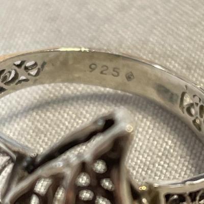 Sterling Silver Ring with Rhinestone