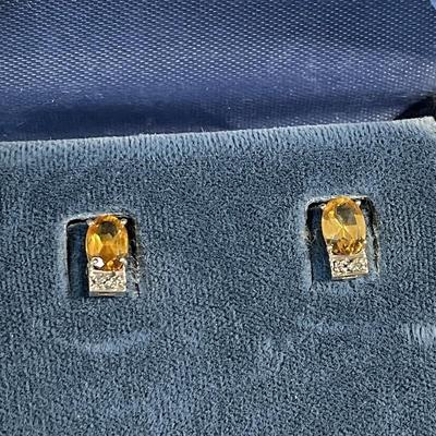 14K Gold with Diamond Chips and Precious Stone