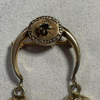 Vintage Brooch with Monkeys