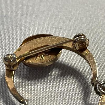 Vintage Brooch with Monkeys