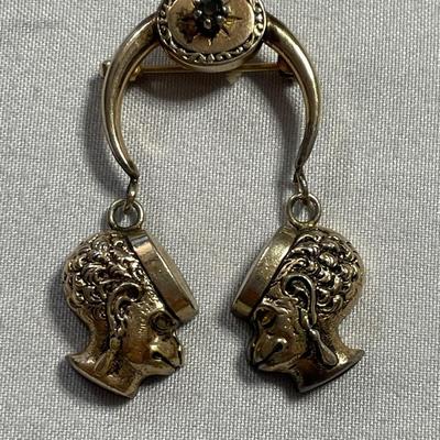 Vintage Brooch with Monkeys