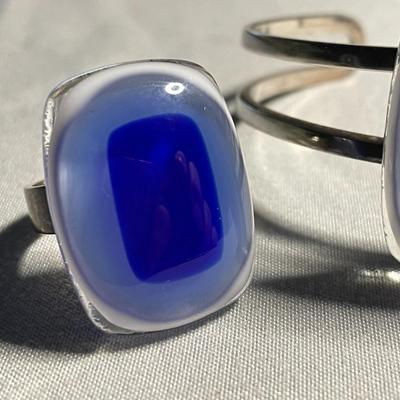 Art Glass Bracelet and Ring