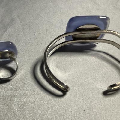 Art Glass Bracelet and Ring