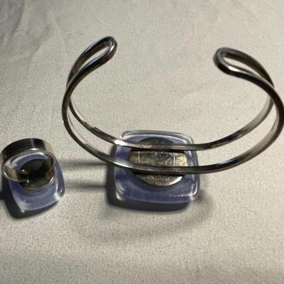 Art Glass Bracelet and Ring
