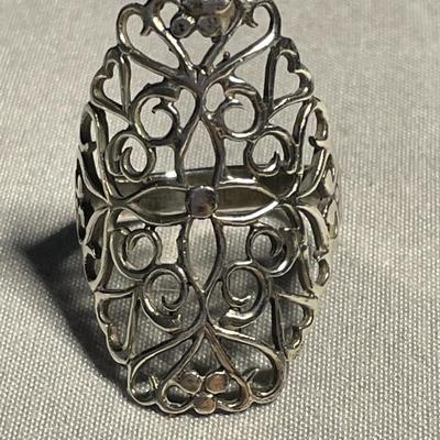 Sterling Silver Filigree Flower of Life Ring
