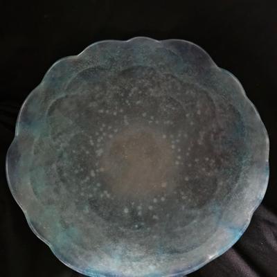 Murano Blue and Pink Heavy Glass Bowl (or light fixture!)