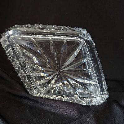 Cut Glass Crystal Box Diamond Shape