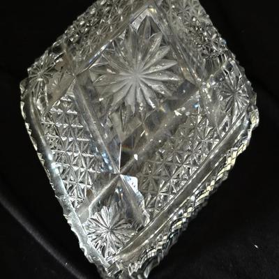 Cut Glass Crystal Box Diamond Shape