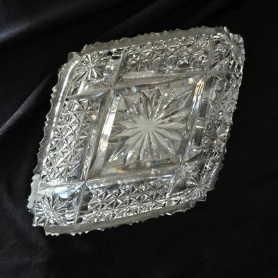 Cut Glass Crystal Box Diamond Shape