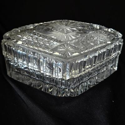 Cut Glass Crystal Box Diamond Shape