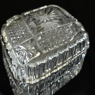 Cut Glass Crystal Box Diamond Shape