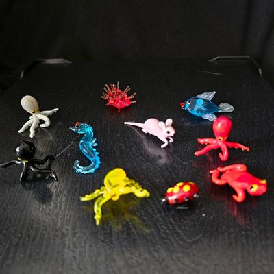 Venetian Glass Animal Drink Markers small vintage glass animals for parties
