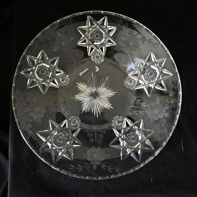 Lovely Crystal Platter Hawkes Antique cut crystal dessert plate
