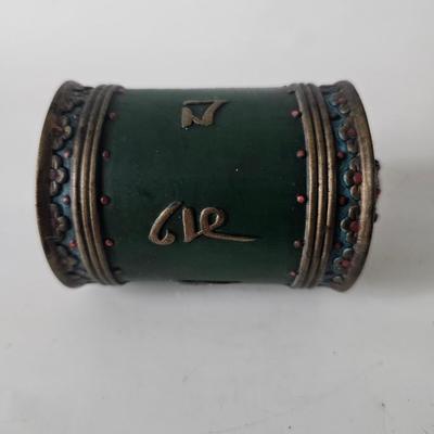 Tibetan prayer wheel from a spinning altar item (vintage)