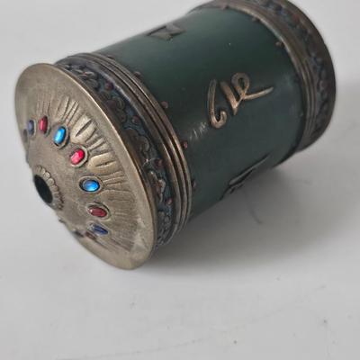 Tibetan prayer wheel from a spinning altar item (vintage)