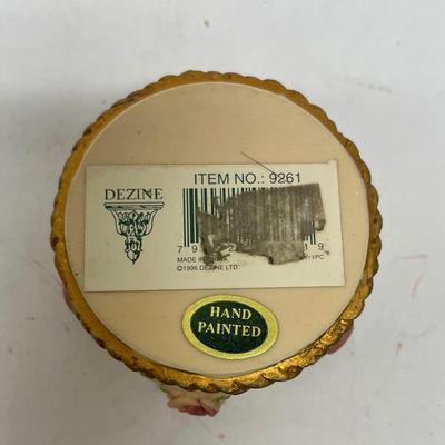 Dezine Hand Painted Resin Trinket Box