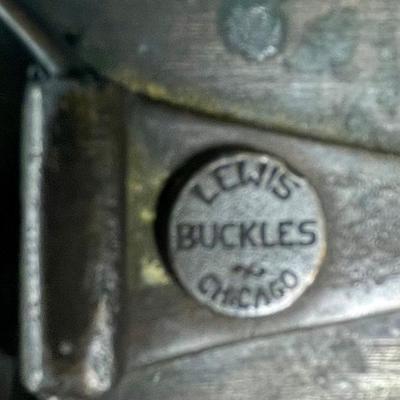 Vintage Indian Motorcycle Brass Belt Buckle Lewis Buckles Chicago