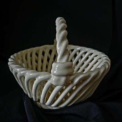 Off White Ceramic Basket