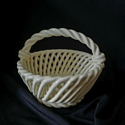 Off White Ceramic Basket