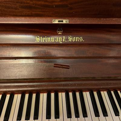 Antique Steinway & Sons Mahogany Upright Piano