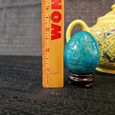 Chinese Teapot and Stone Egg