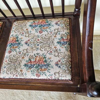 Spnidle Back Bench with Needlepoint Seats