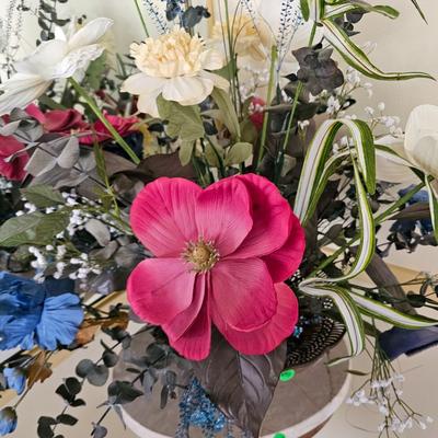 Floral Arrangement in Brass Basket