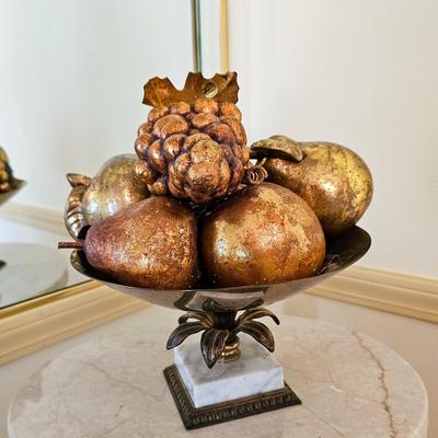 Gold Fruit in Brass Dish
