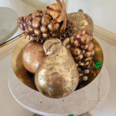 Gold Fruit in Brass Dish
