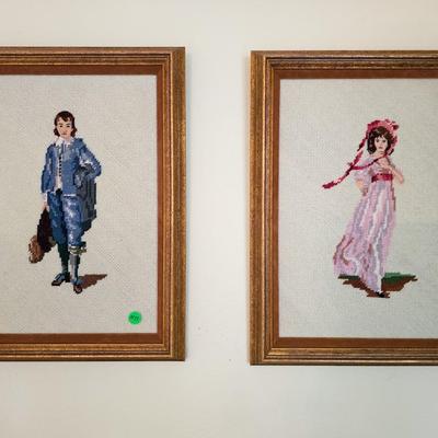 Pair of Framed Needlepoints